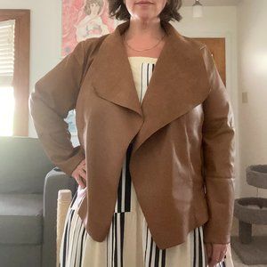 Draped FAUX Leather and Suede Jacket - Bagatelle 4X Size, 26, 28